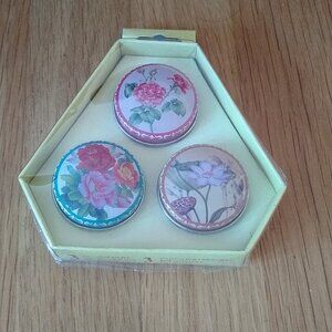 Decorative Floral Pill boxes x 3 New